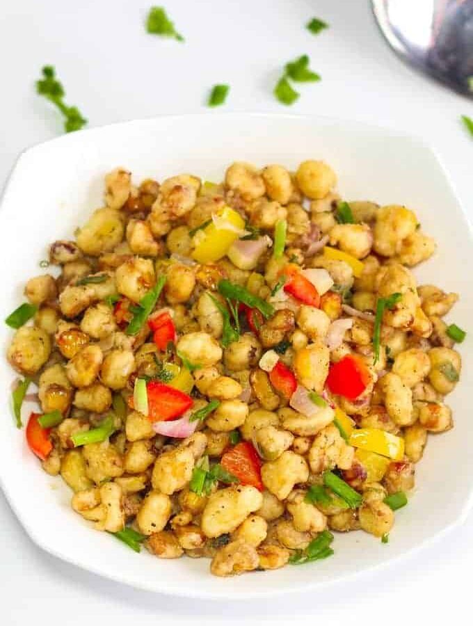 American Crispy Corn Kernel on a white bowl