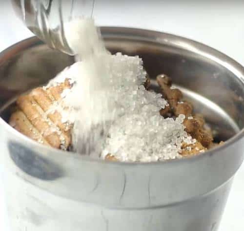 Biscuits in mixer jar