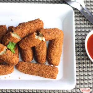 Cheese Exotica Fingers served on a white plate