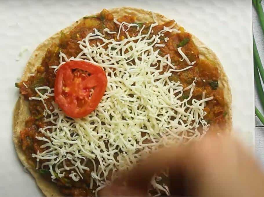 Cheese Pav Bhaji Roti Sandwich