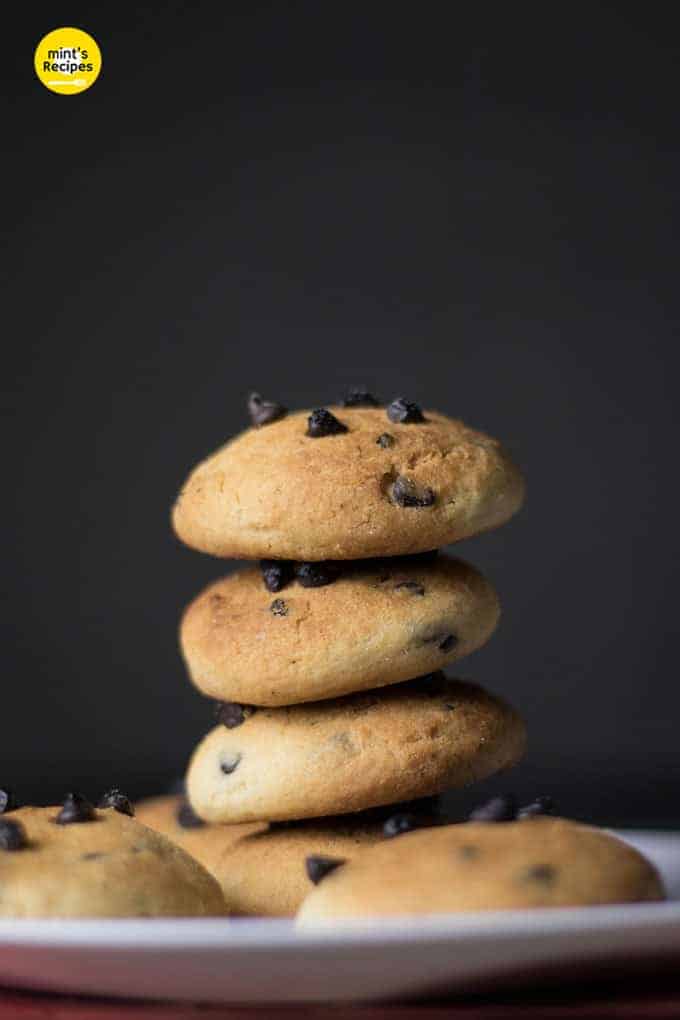 Choco Chips Cookies served on a white plate