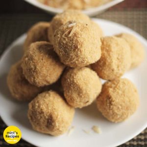 Rajasthani Churma Laddoo on a white plate