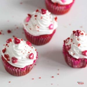 Red Velvet Cup Cake with wonderful white cream cheese icing layering it