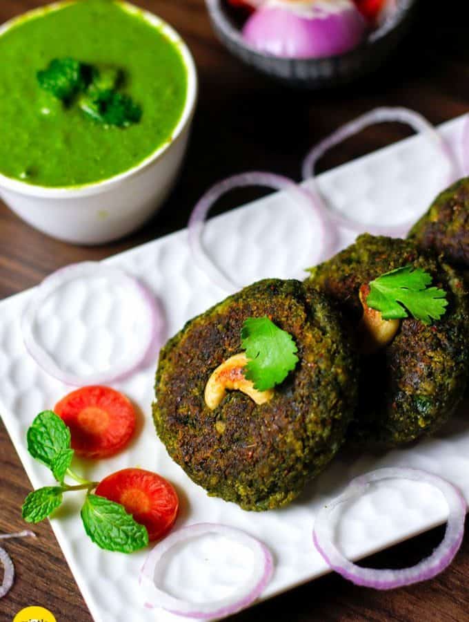 Veg Kabab on a white plate