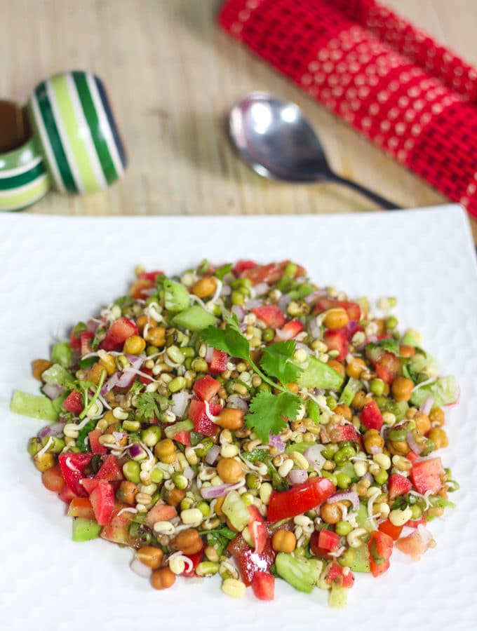 Healthy Mixed Sprouts Vegetable Salad