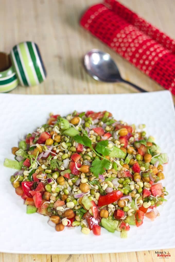 Healthy Mixed Sprouts Vegetable Salad