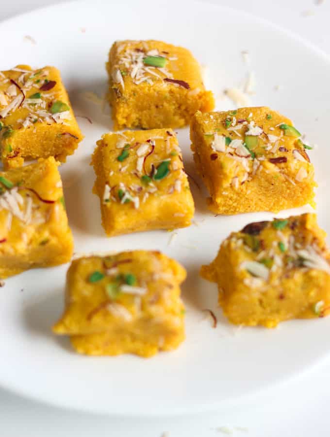 Kesaria Milk Barfi Recipe