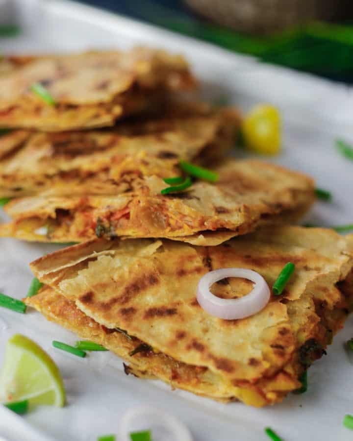 Cheese Pav Bhaji Roti Sandwich
