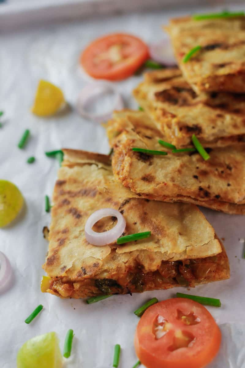 Cheese Pav Bhaji Roti Sandwich