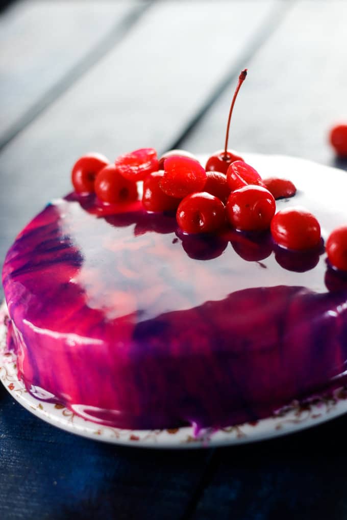 Red Mirror Glaze Cake