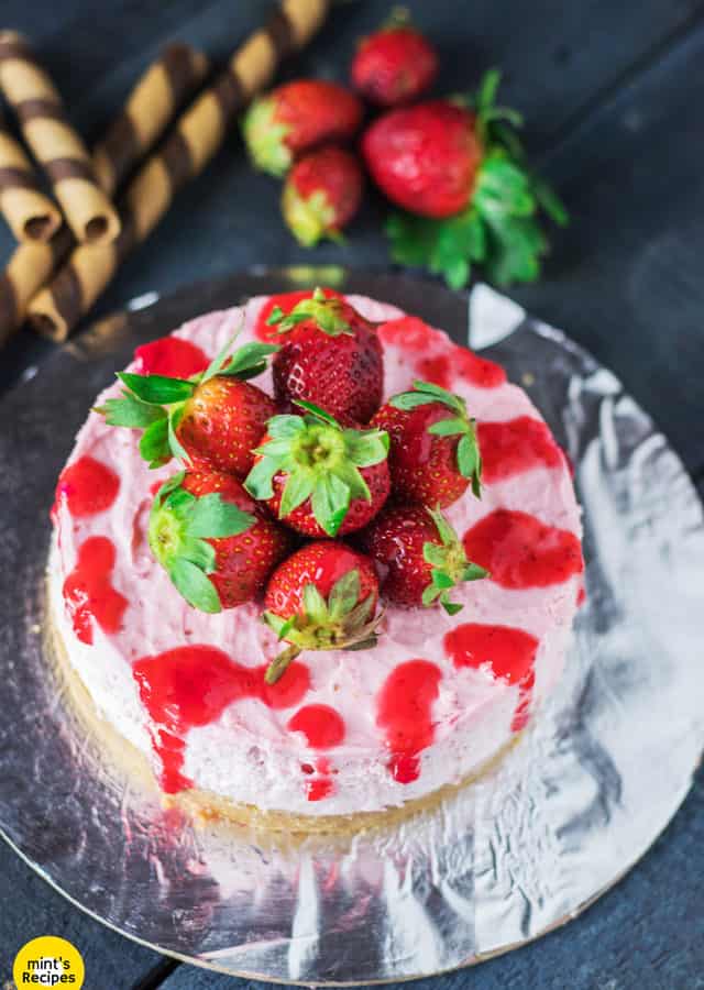 No bake strawberry cheesecake