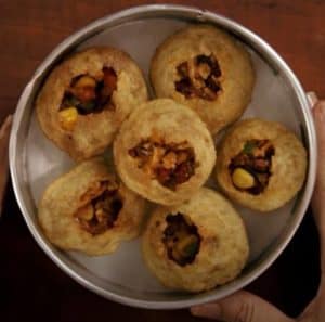 Panipuri on a plate