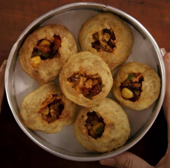 Panipuri on a plate