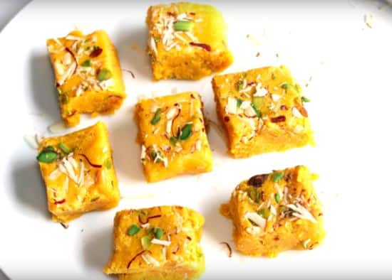 Kesaria Milk Barfi Instructions