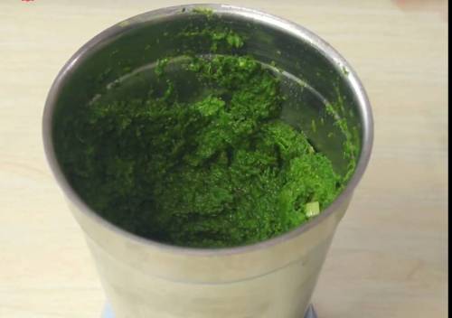green paste is ready in jar