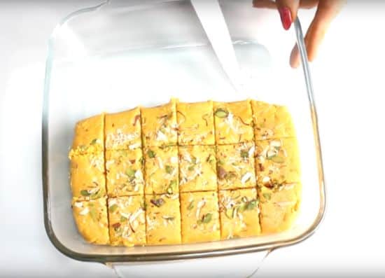 Kesaria Milk Barfi Instructions