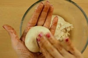 Dough in a hand