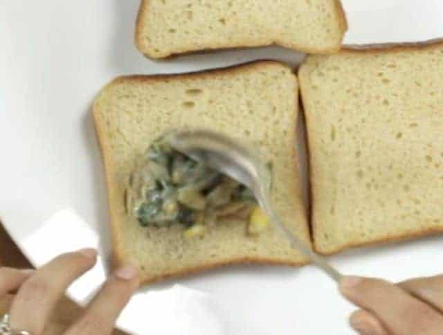 Spinach corn sandwich
