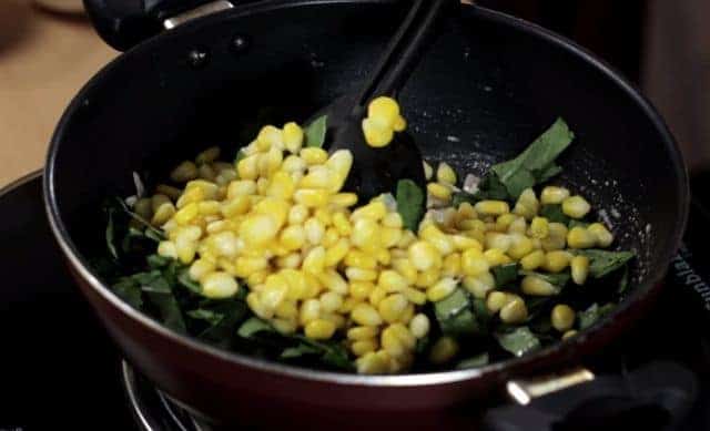 Spinach corn sandwich