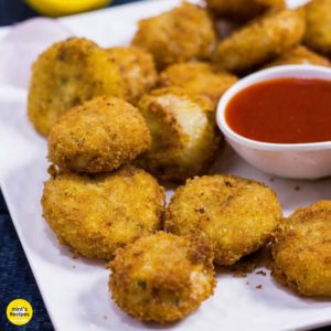 Stuffed Onion Rings recipe served with Tomato Ketchup