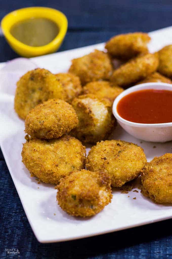 Stuffed Onion Rings recipe served with Tomato Ketchup