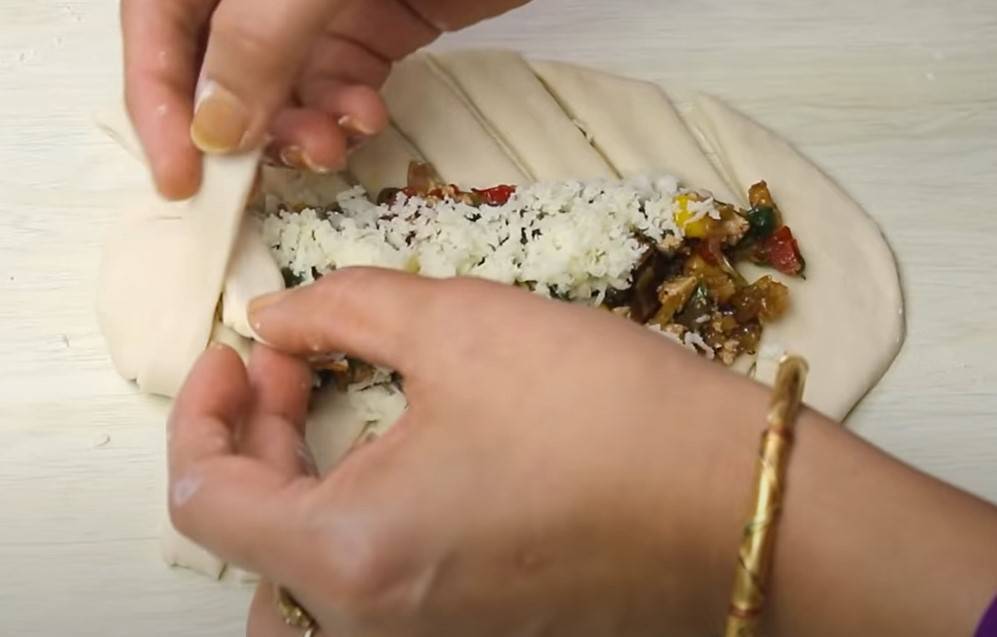 Stuffed and braided bread