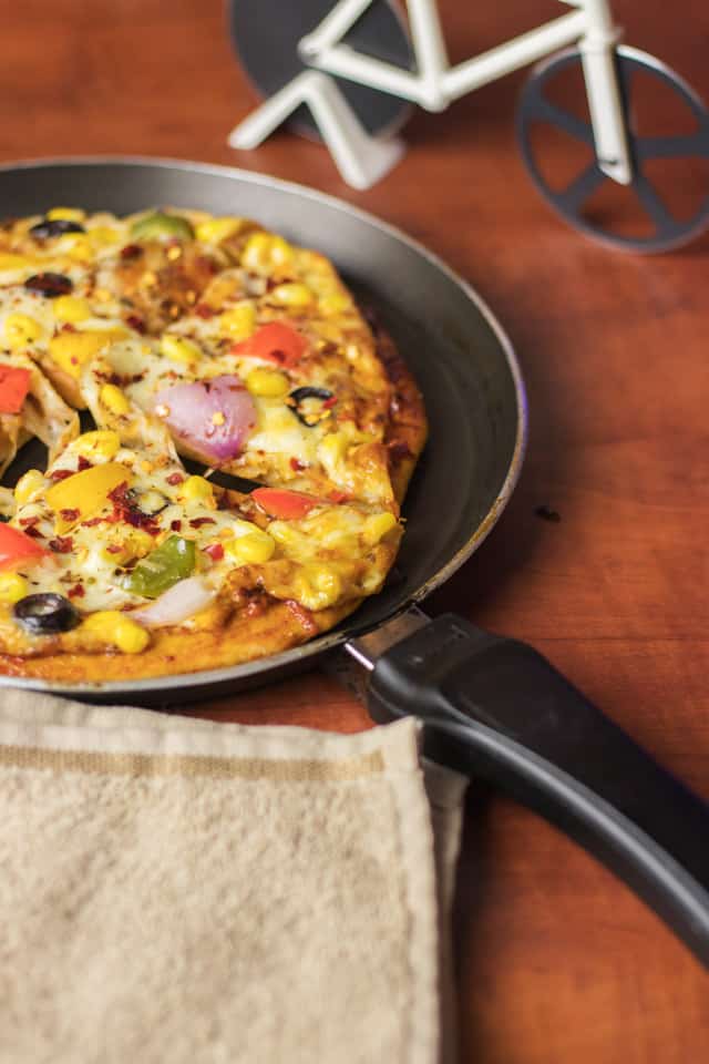 Atta Pizza on a black pan